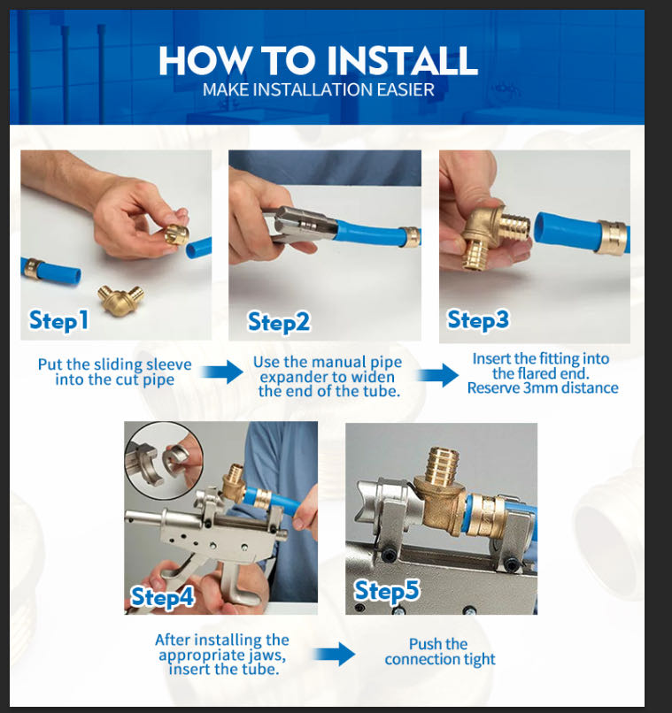 pex sliding fittings installtion