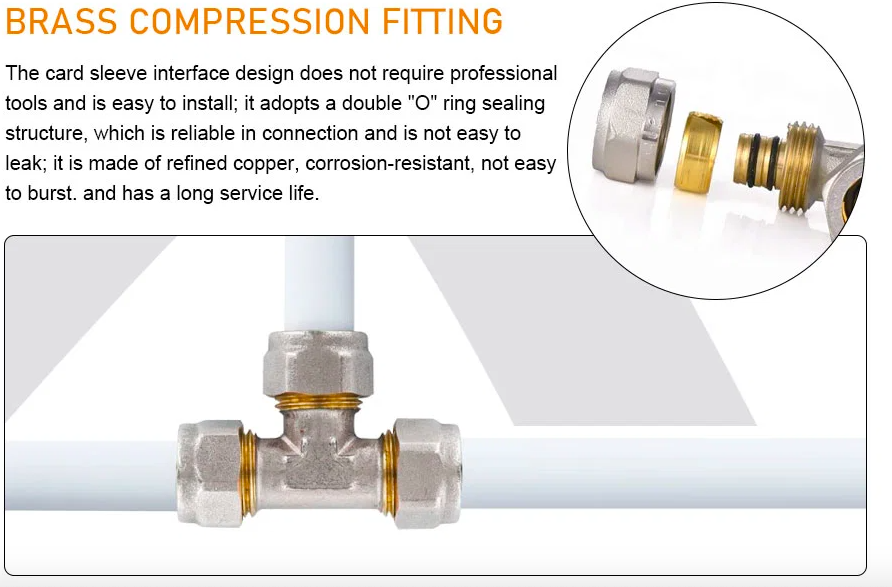 brass compression fittings for pex al pex pipe