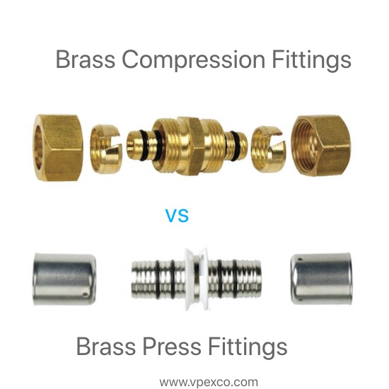 brass compression fittings vs brass press fittings for pex