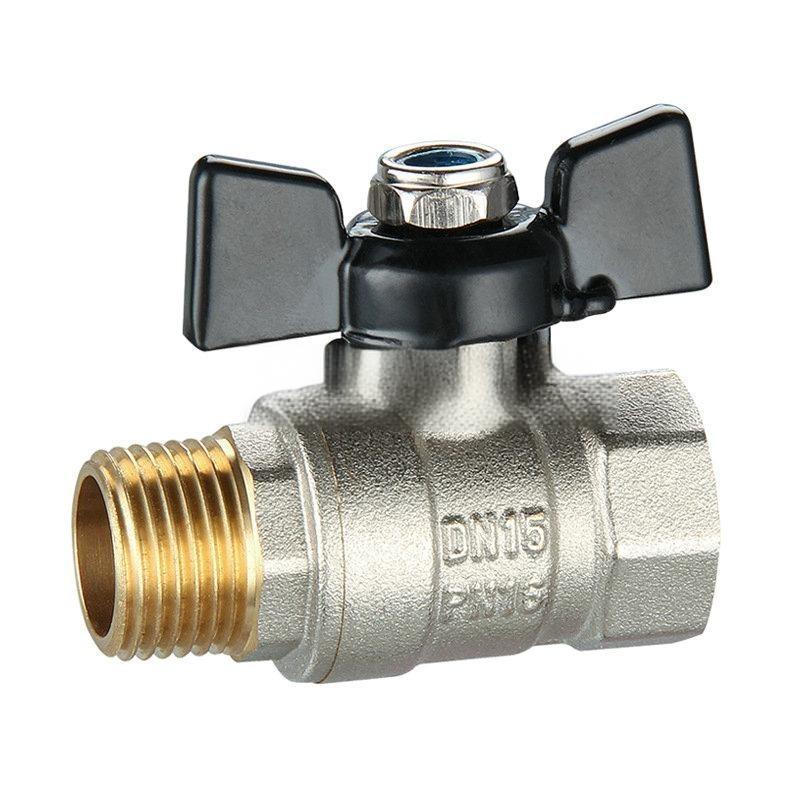 brass ball valve double color brass and nickel plated color