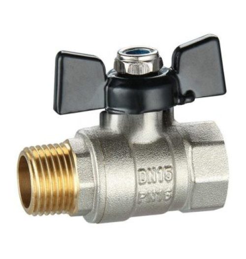 brass ball valve double color brass and nickel plated color